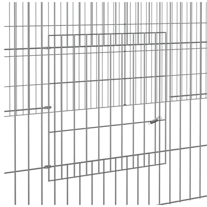 2-Panel Rabbit Cage 220x110x55 cm Galvanised Iron