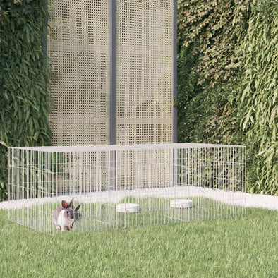 3-Panel Rabbit Cage 163x79x54 cm Galvanised Iron