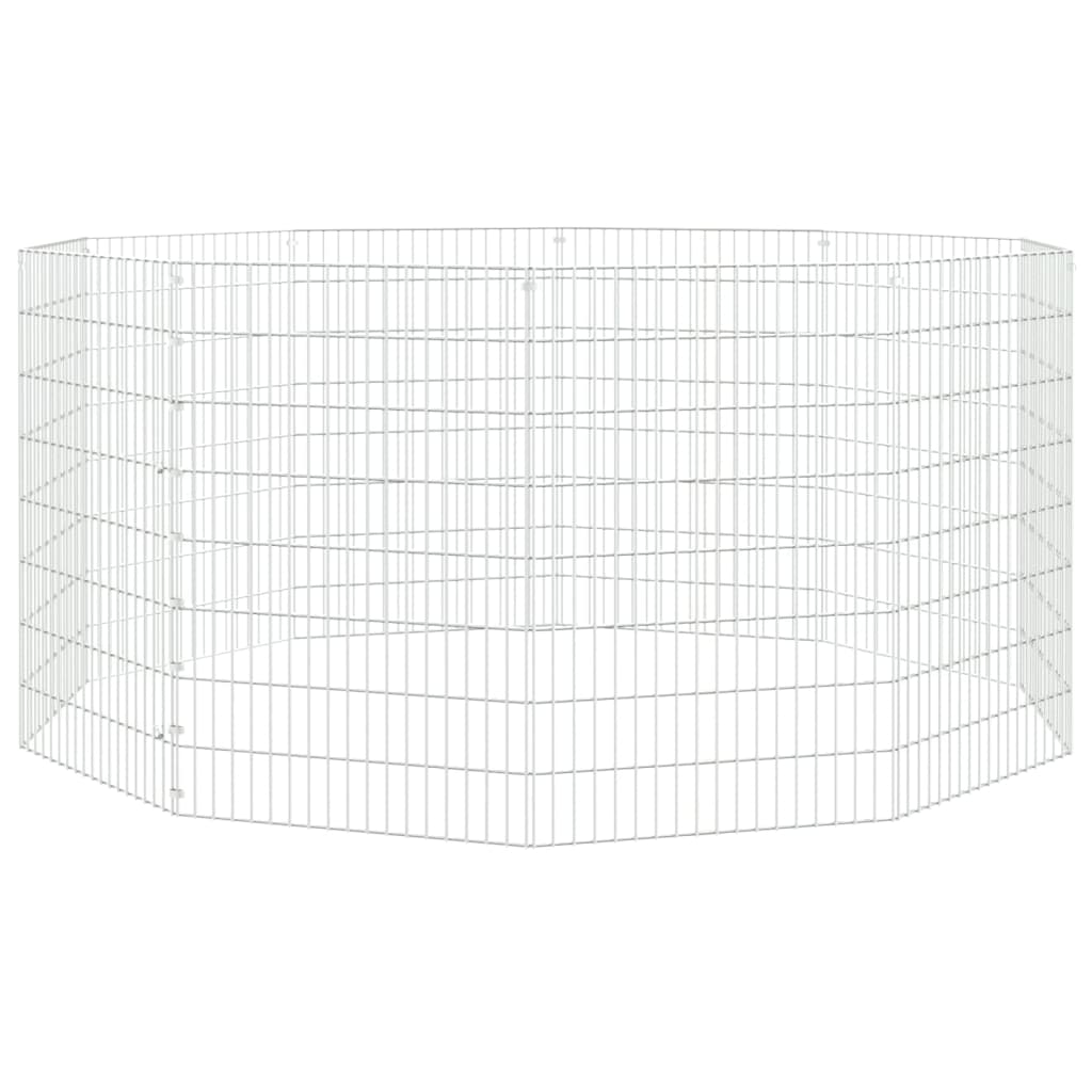 Free Range Animal Enclosure 10-Panel 21.3"x31.5" Galvanized Iron
