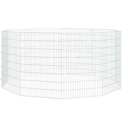 Free Range Animal Enclosure 10-Panel 21.3"x31.5" Galvanized Iron