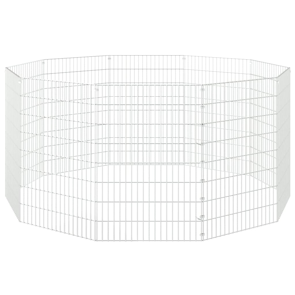 Free Range Animal Enclosure 10-Panel 21.3"x31.5" Galvanized Iron