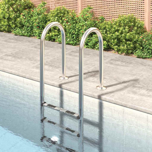 Pool Ladder | Silver | 304 Stainless Steel, Plastic | 54x38x158 cm