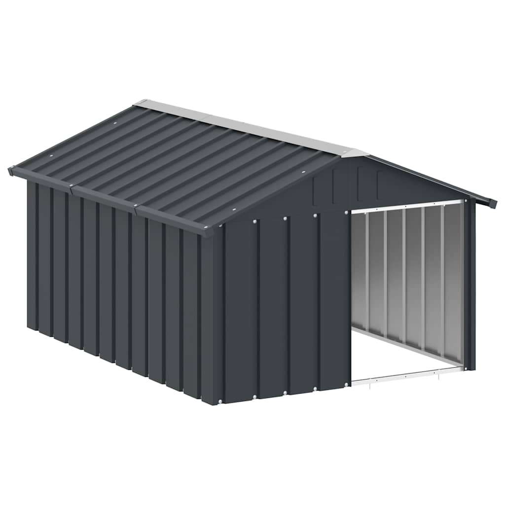 vidaXL Dog House Anthracite Galvanized Steel Large Durable Dog House