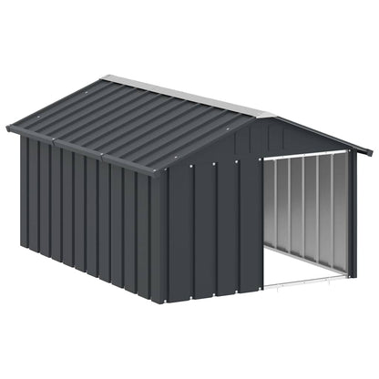 vidaXL Dog House Anthracite Galvanized Steel Large Durable Dog House