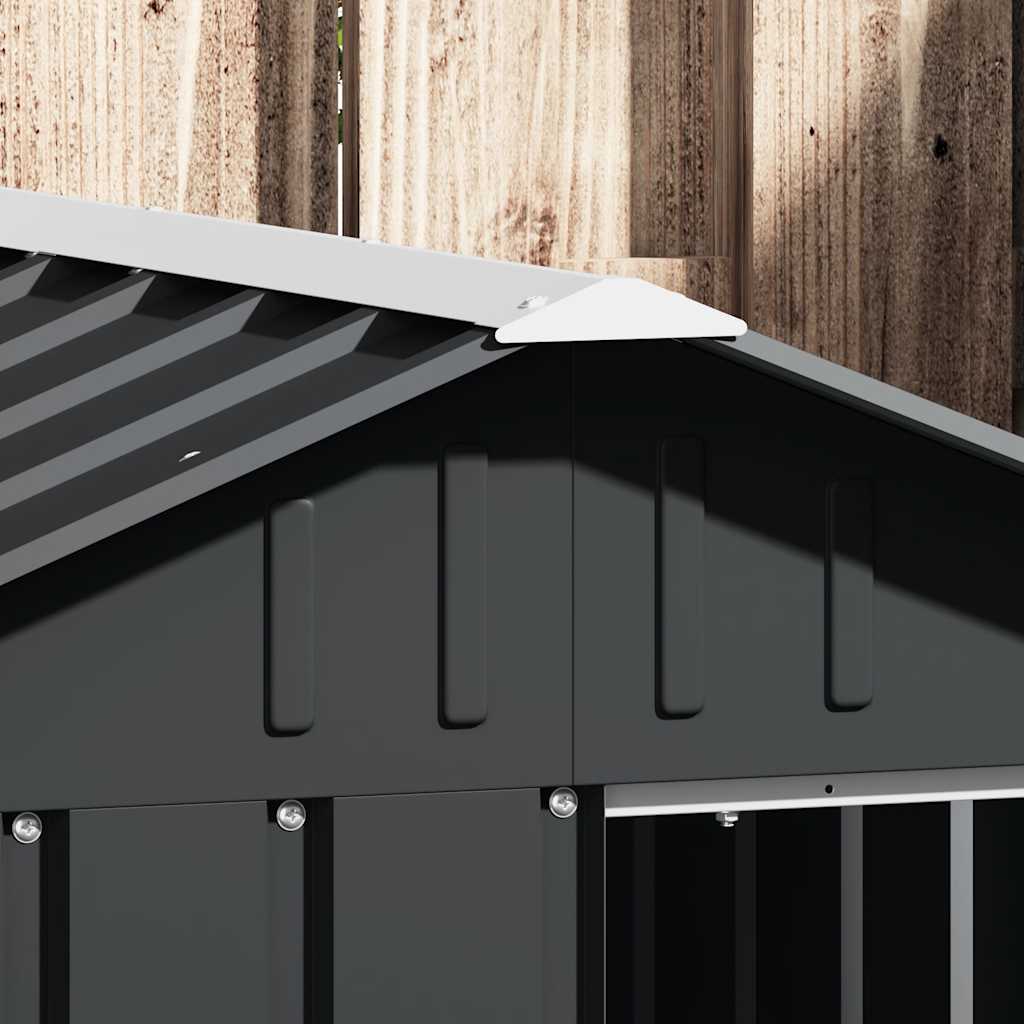 vidaXL Dog House Anthracite Galvanized Steel Large Durable Dog House
