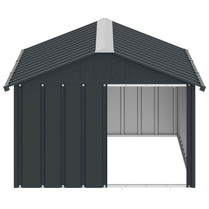 vidaXL Dog House Anthracite Galvanized Steel Large Durable Dog House