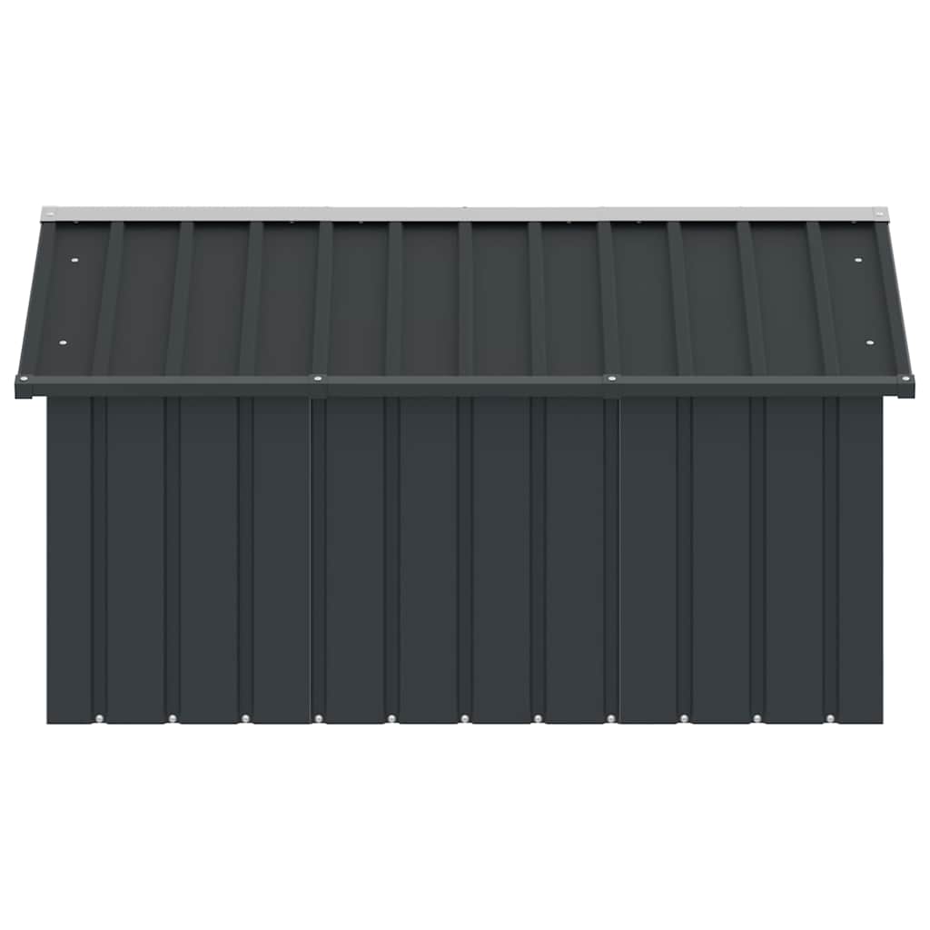 vidaXL Dog House Anthracite Galvanized Steel Large Durable Dog House