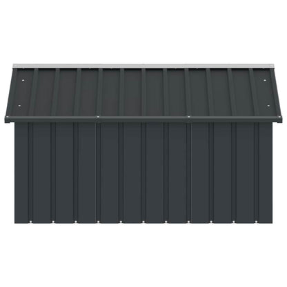 vidaXL Dog House Anthracite Galvanized Steel Large Durable Dog House