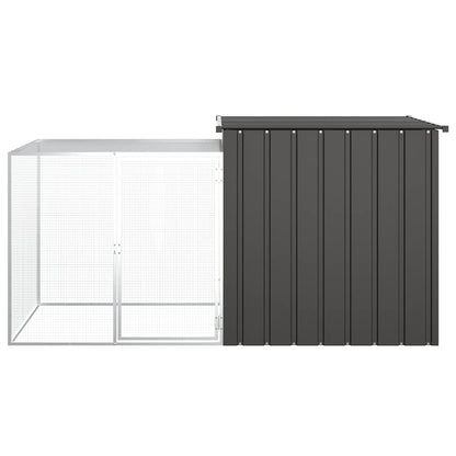 vidaXL Chicken Cage Anthracite Galvanized steel 78.7 x 35.8 x 39.4 in