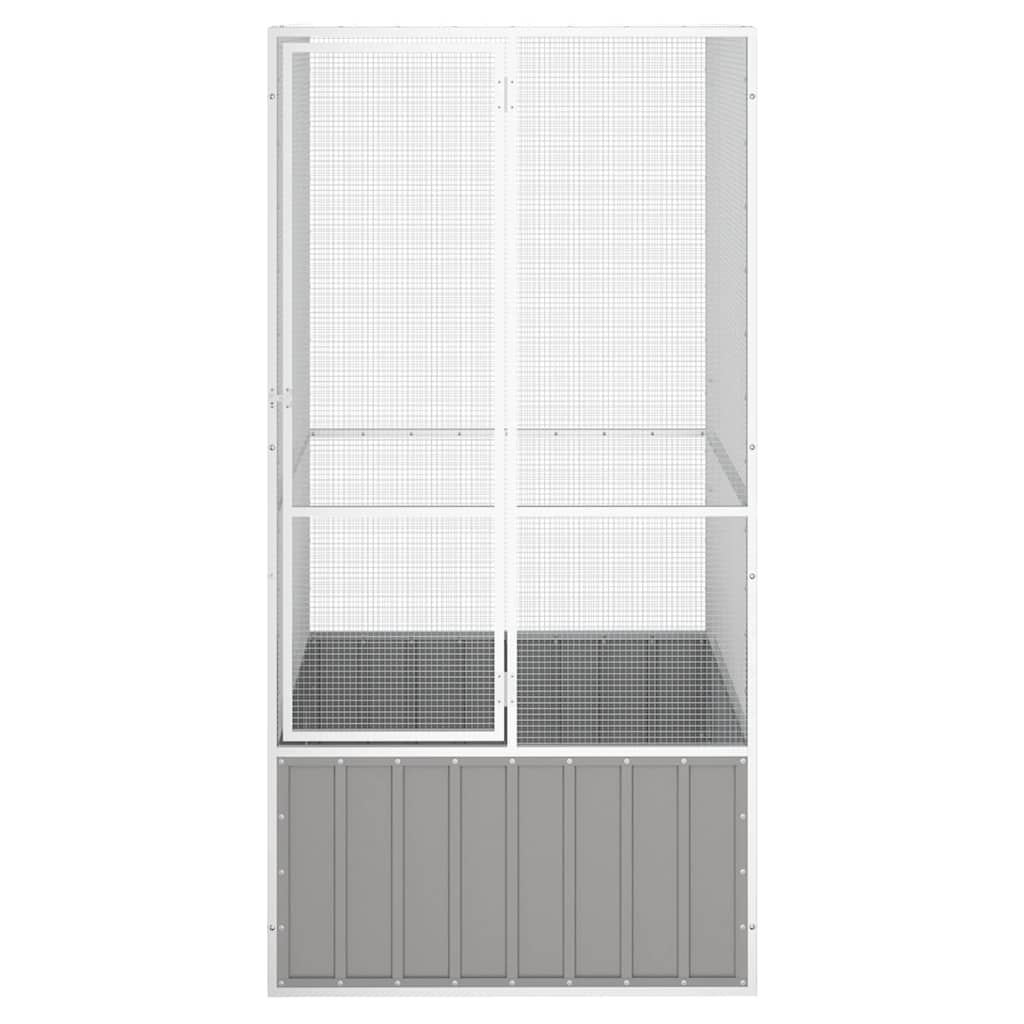 Bird Cage Grey Galvanized Steel Large Bird Cage Rectangular