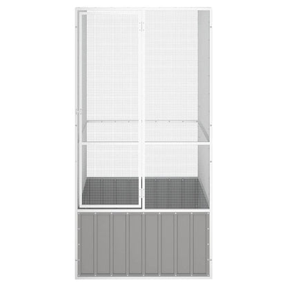 Bird Cage Grey Galvanized Steel Large Bird Cage Rectangular