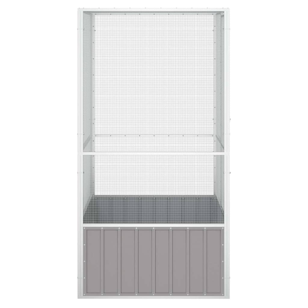Bird Cage Grey Galvanized Steel Large Bird Cage Rectangular