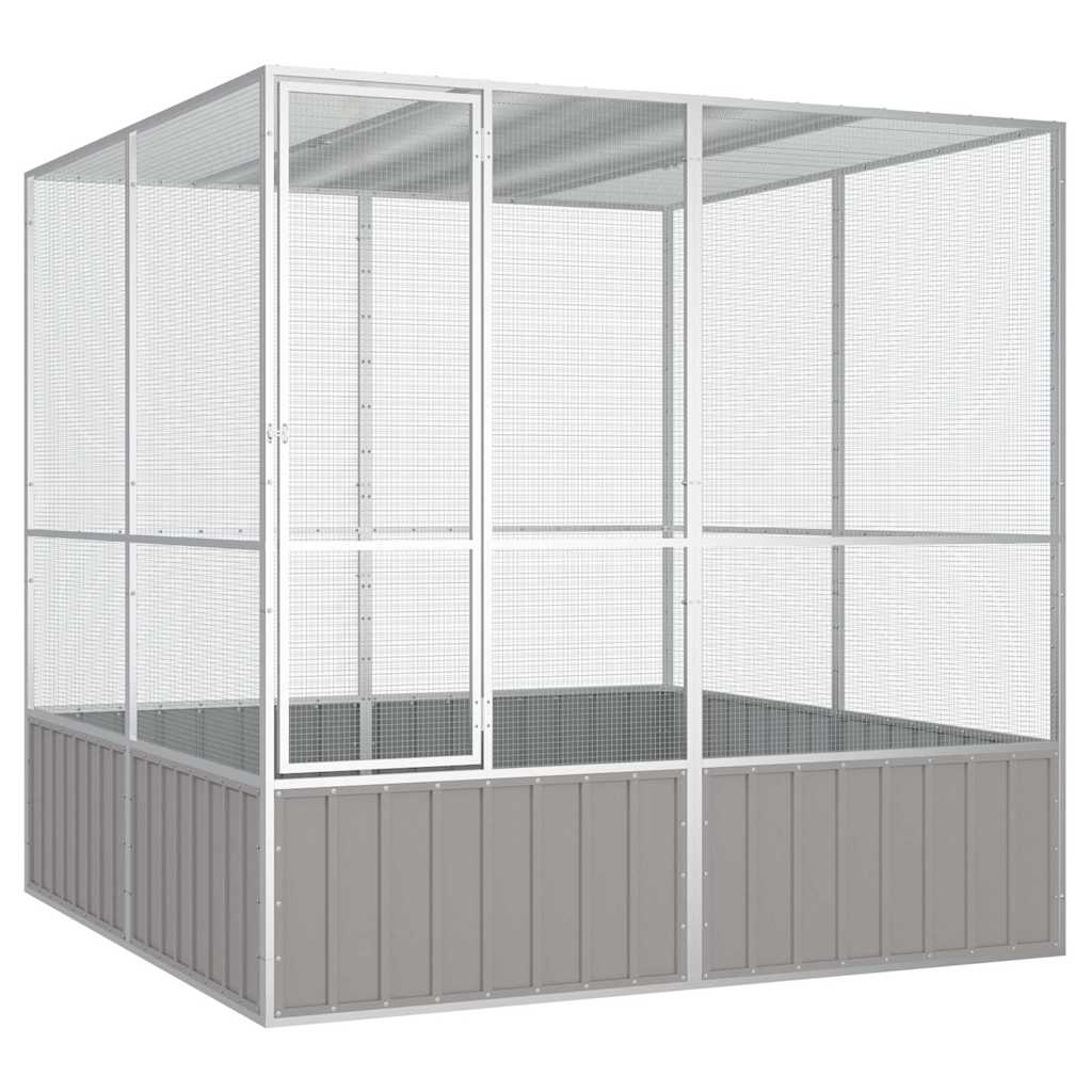 Bird Cage Grey Galvanized Steel Large Bird Cage Rectangular