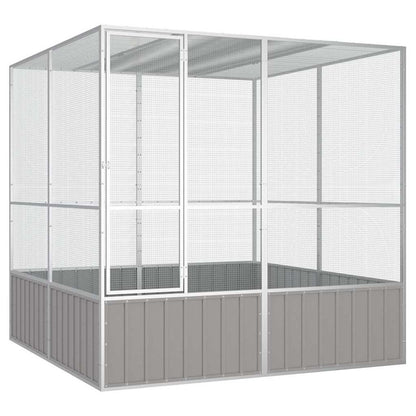 Bird Cage Grey Galvanized Steel Large Bird Cage Rectangular