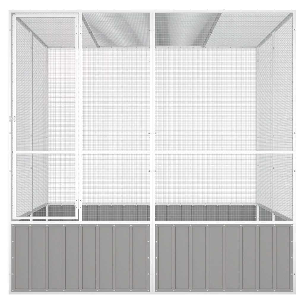 Bird Cage Grey Galvanized Steel Large Bird Cage Rectangular