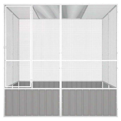 Bird Cage Grey Galvanized Steel Large Bird Cage Rectangular