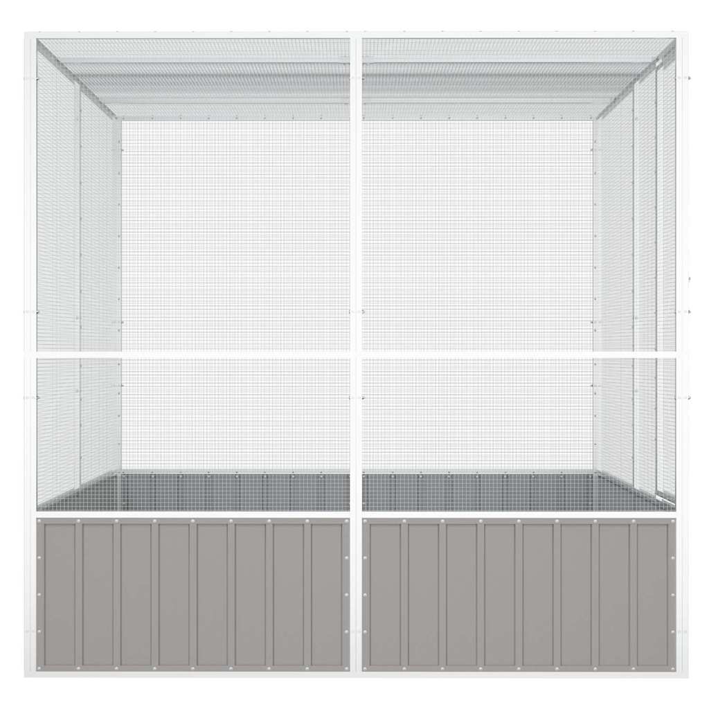 Bird Cage Grey Galvanized Steel Large Bird Cage Rectangular