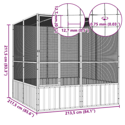 Bird Cage Grey Galvanized Steel Large Bird Cage Rectangular
