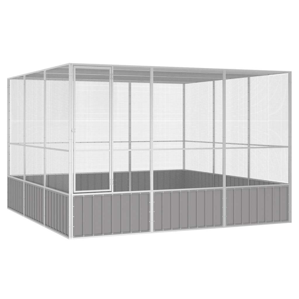 Bird Cage Grey Galvanized Steel Large Bird Cage Rectangular