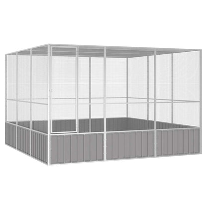 Bird Cage Grey Galvanized Steel Large Bird Cage Rectangular