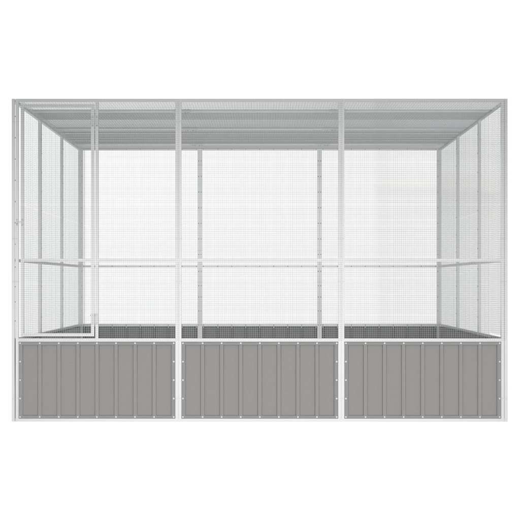 Bird Cage Grey Galvanized Steel Large Bird Cage Rectangular