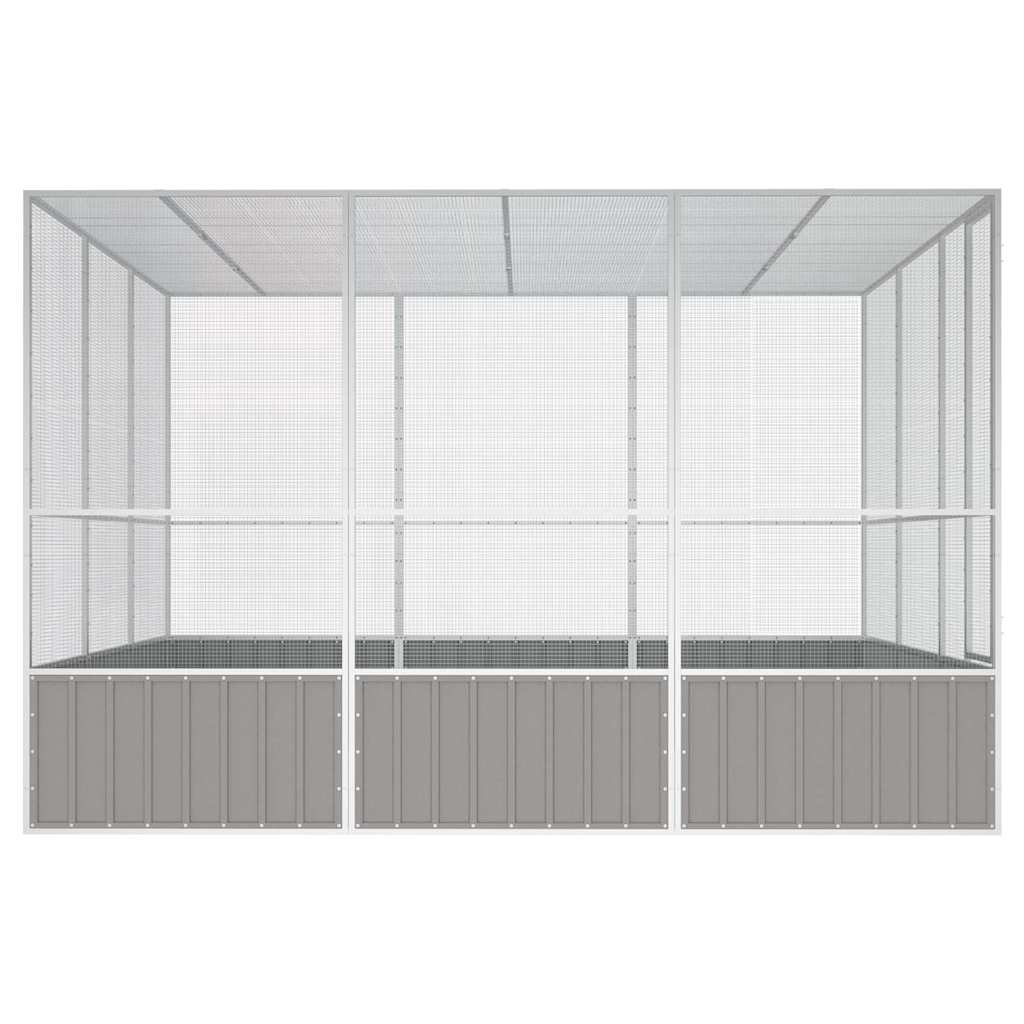 Bird Cage Grey Galvanized Steel Large Bird Cage Rectangular