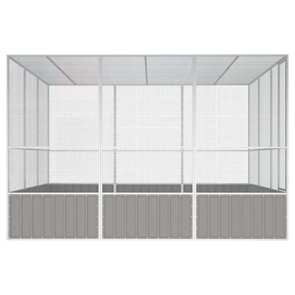 Bird Cage Grey Galvanized Steel Large Bird Cage Rectangular