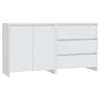 2 Piece Sideboard White Engineered Wood