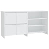 2 Piece Sideboard White Engineered Wood