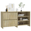 2 Piece Sideboard Sonoma Oak Engineered Wood