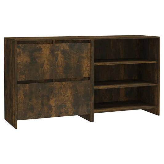 2 Piece Sideboard Smoked Oak Engineered Wood