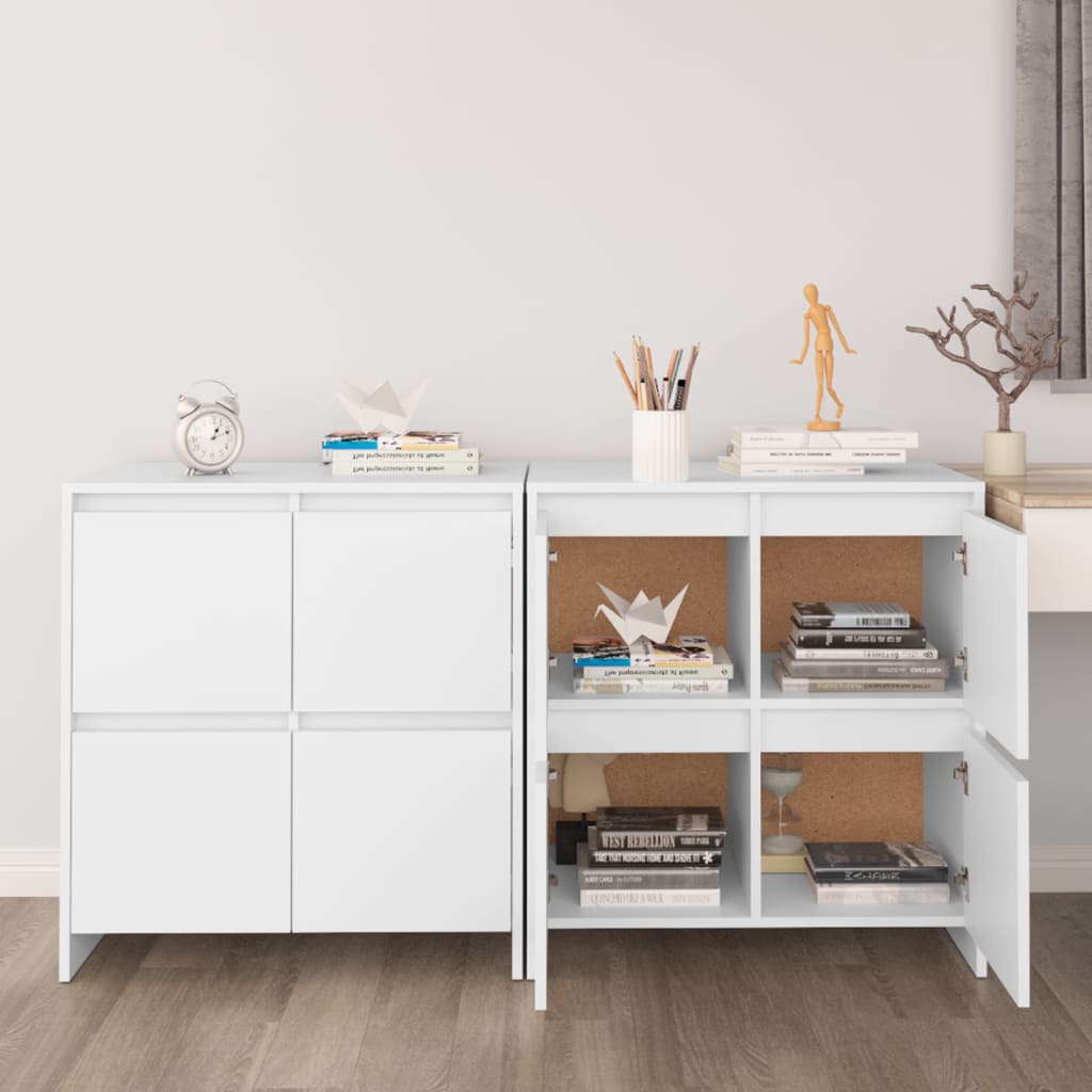 Sideboards 2 pcs White 70x41x75 cm Engineered Wood