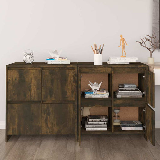 Sideboard | Smoked Oak | Engineered Wood | 70x41x75 cm | Sideboard