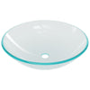 Bathroom Sink with Tap and Push Drain Clear Tempered Glass