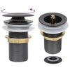 Bathroom Sink with Tap and Push Drain Black Tempered Glass