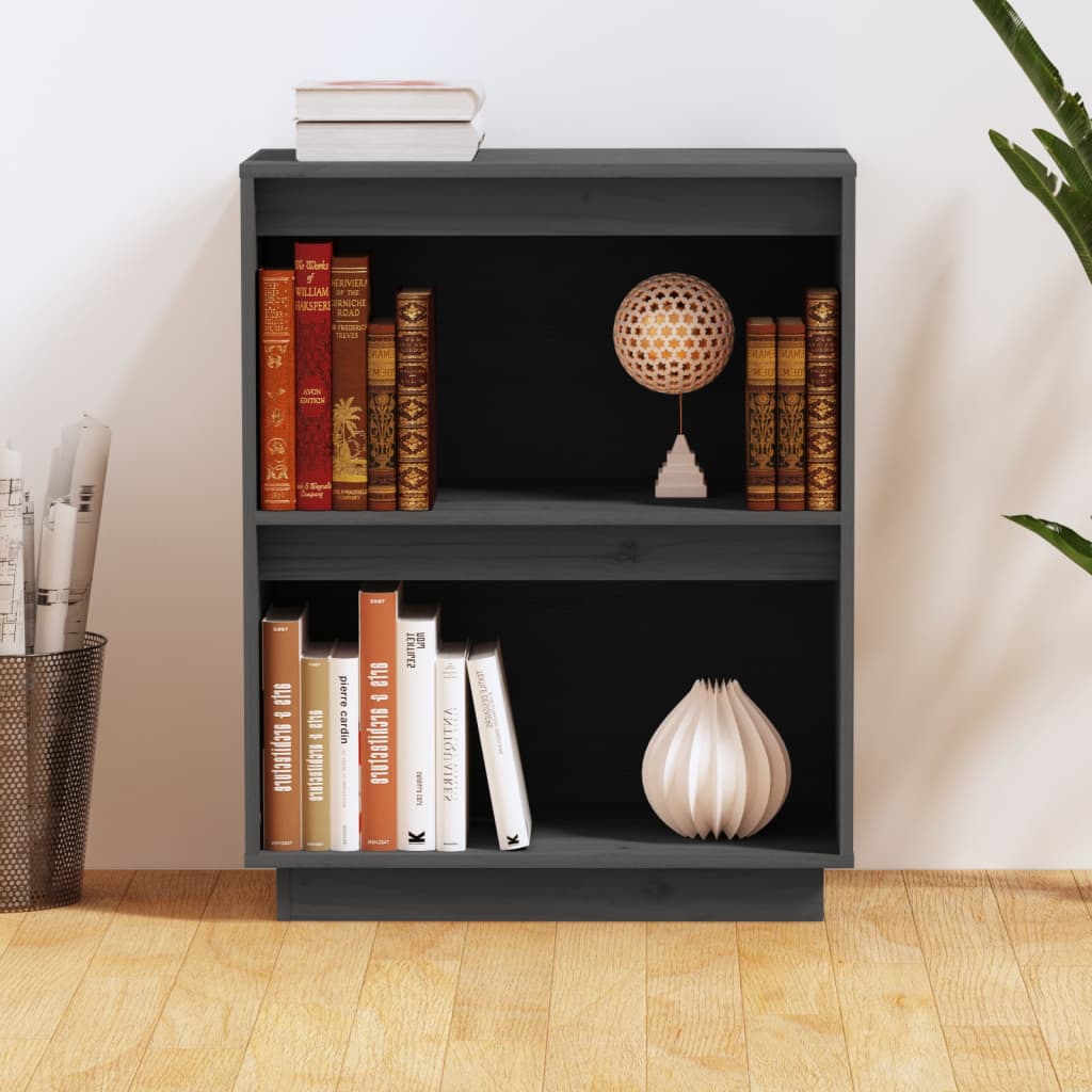 Console Cabinet Grey 60x34x75 cm Solid Wood Pine