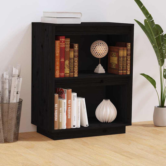 Console Cabinet Black 60x34x75 cm Solid Wood Pine