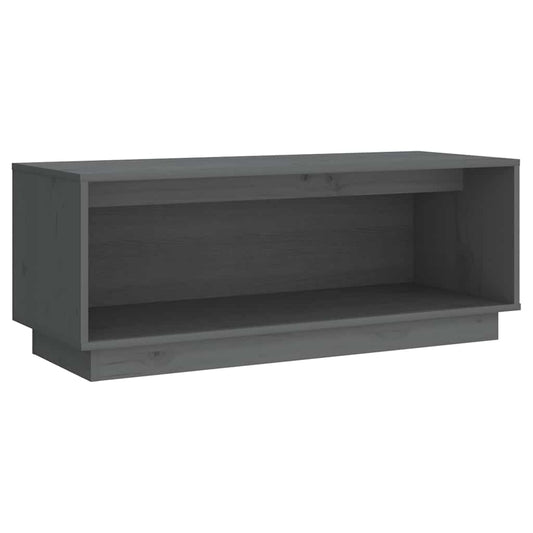 TV Cabinet | Grey | Solid Pine Wood | Medium | TV Cabinet | Rectangular