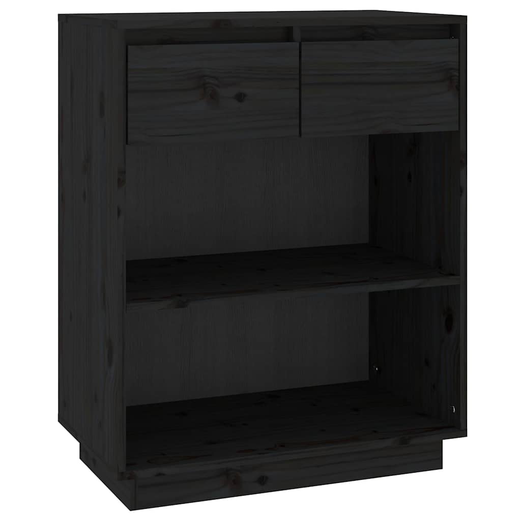 Console Cabinet | Black | Solid Pine Wood | Medium | Console Cabinet