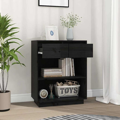 Console Cabinet | Black | Solid Pine Wood | Medium | Console Cabinet