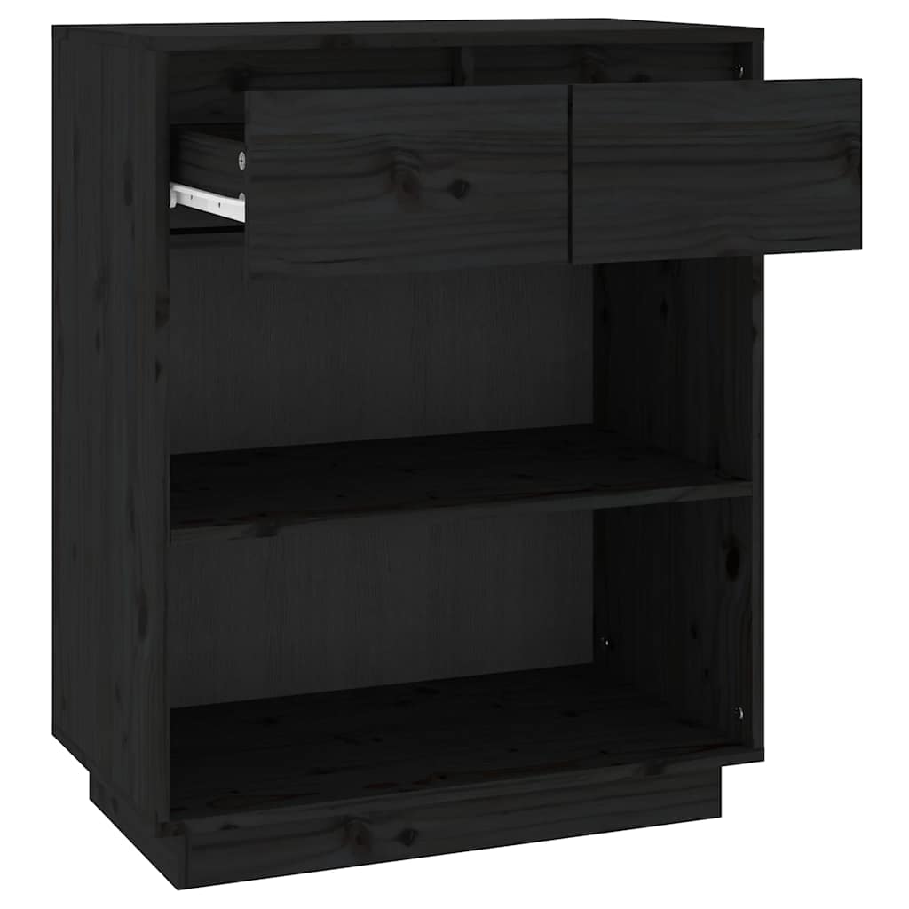 Console Cabinet | Black | Solid Pine Wood | Medium | Console Cabinet