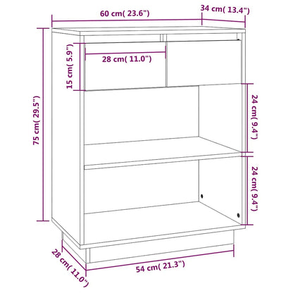 Console Cabinet | Black | Solid Pine Wood | Medium | Console Cabinet