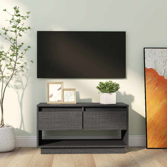 Tv Stand | Grey | Solid pine wood | Tv Stand | Rectangular | Minimalist
