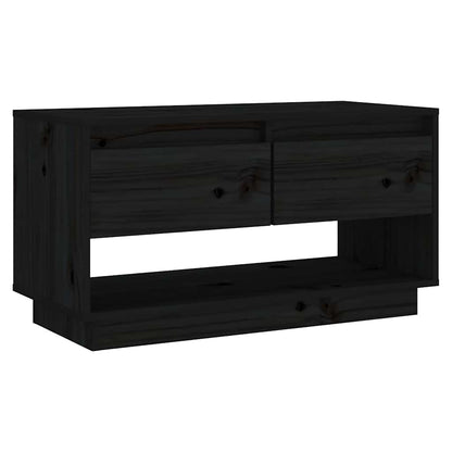 TV Stand | Black | Solid Pine Wood | Medium | TV Stand | Rectangular