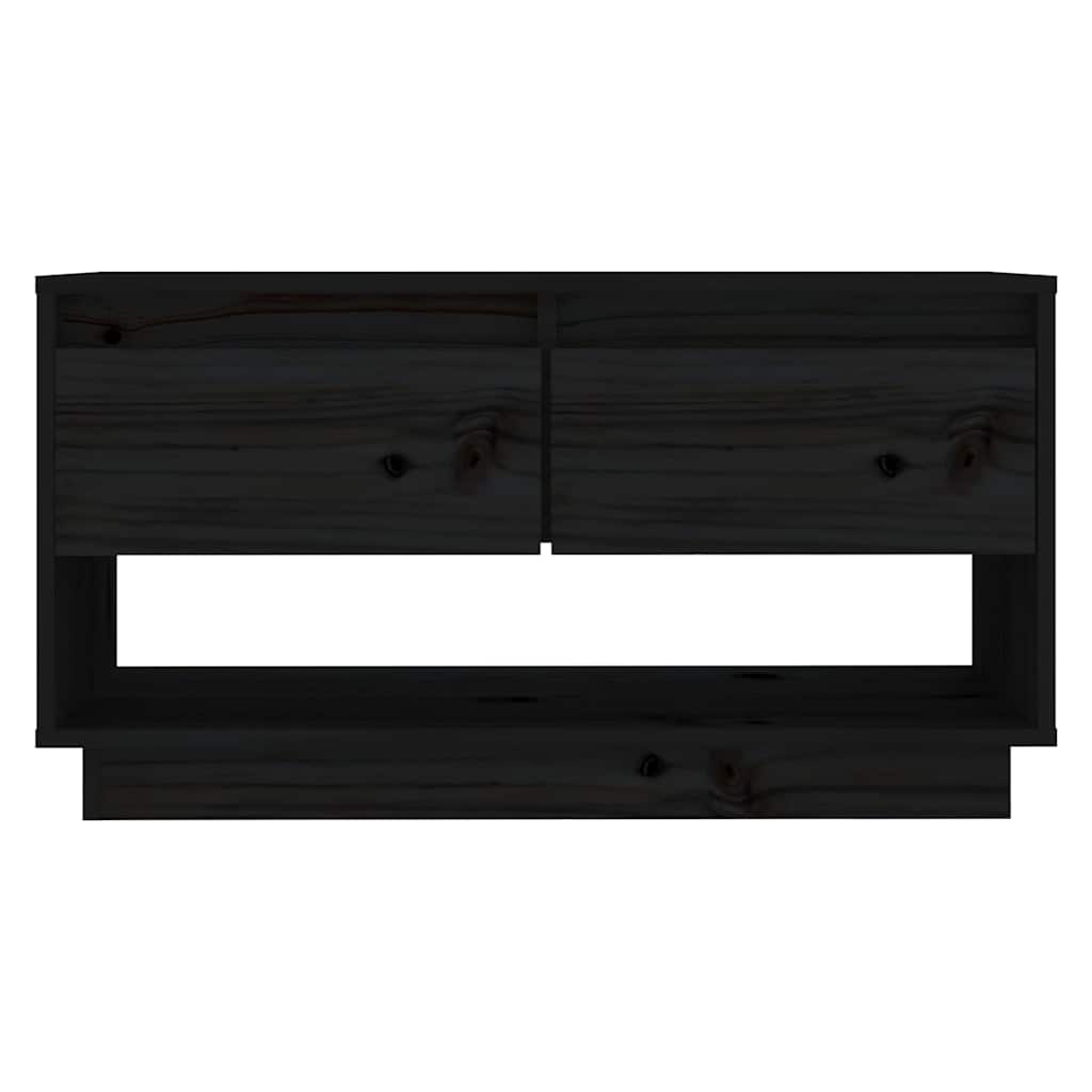 TV Stand | Black | Solid Pine Wood | Medium | TV Stand | Rectangular