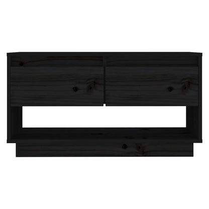 TV Stand | Black | Solid Pine Wood | Medium | TV Stand | Rectangular