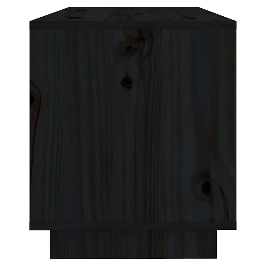 TV Stand | Black | Solid Pine Wood | Medium | TV Stand | Rectangular