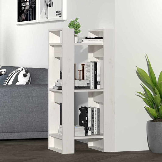 Book Cabinet | White | Solid pine wood | 41x35x91 cm | Book Cabinet