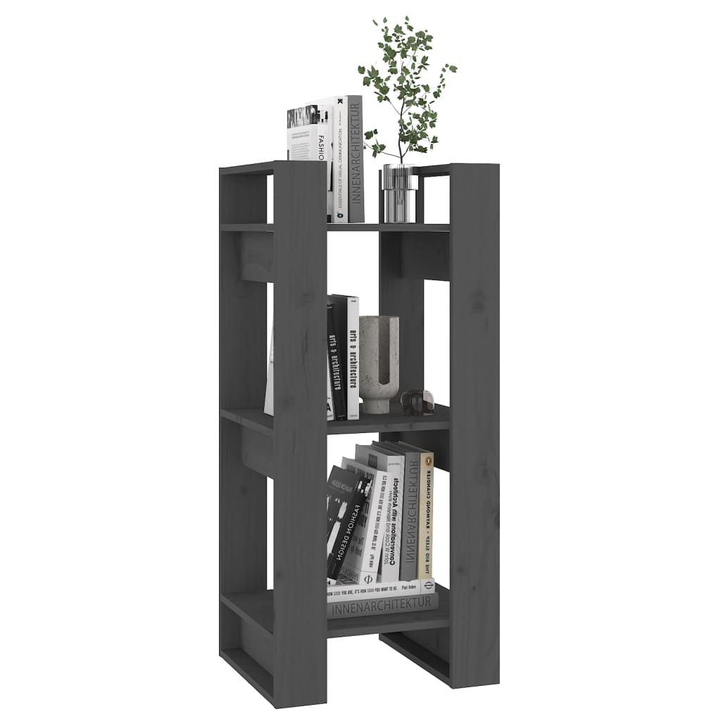 Book Cabinet/Room Divider Grey 41x35x91 cm Solid Wood Pine