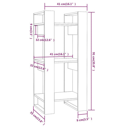 Book Cabinet/Room Divider Grey 41x35x91 cm Solid Wood Pine